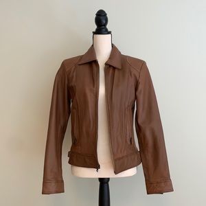Brown Faux Leather Jacket